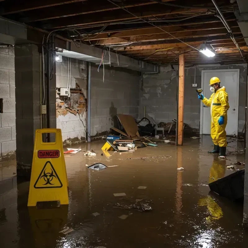 Flooded Basement Electrical Hazard in Clayton, NC Property